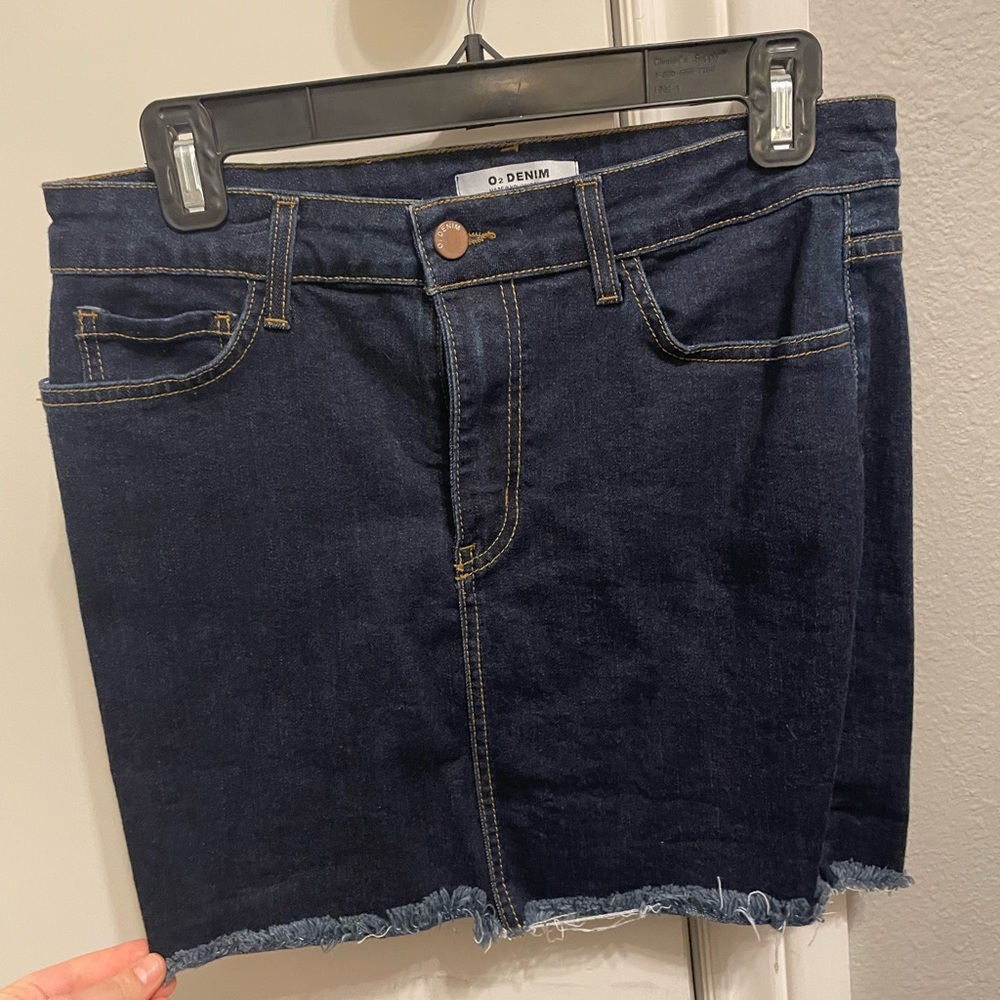 Dark denim mini skirt